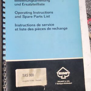 Bedienungsanleitung Trumpf TAS 901 12-1968